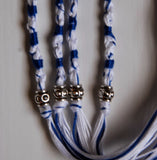 Judaica - Tzitzit – Beaded Blue And White Tassels